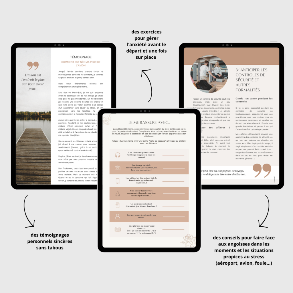Mon ebook pratique pour t'aider à voyager avec l'anxiété